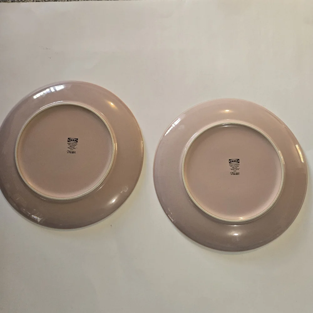 Set of Two Pink Dinner Plates